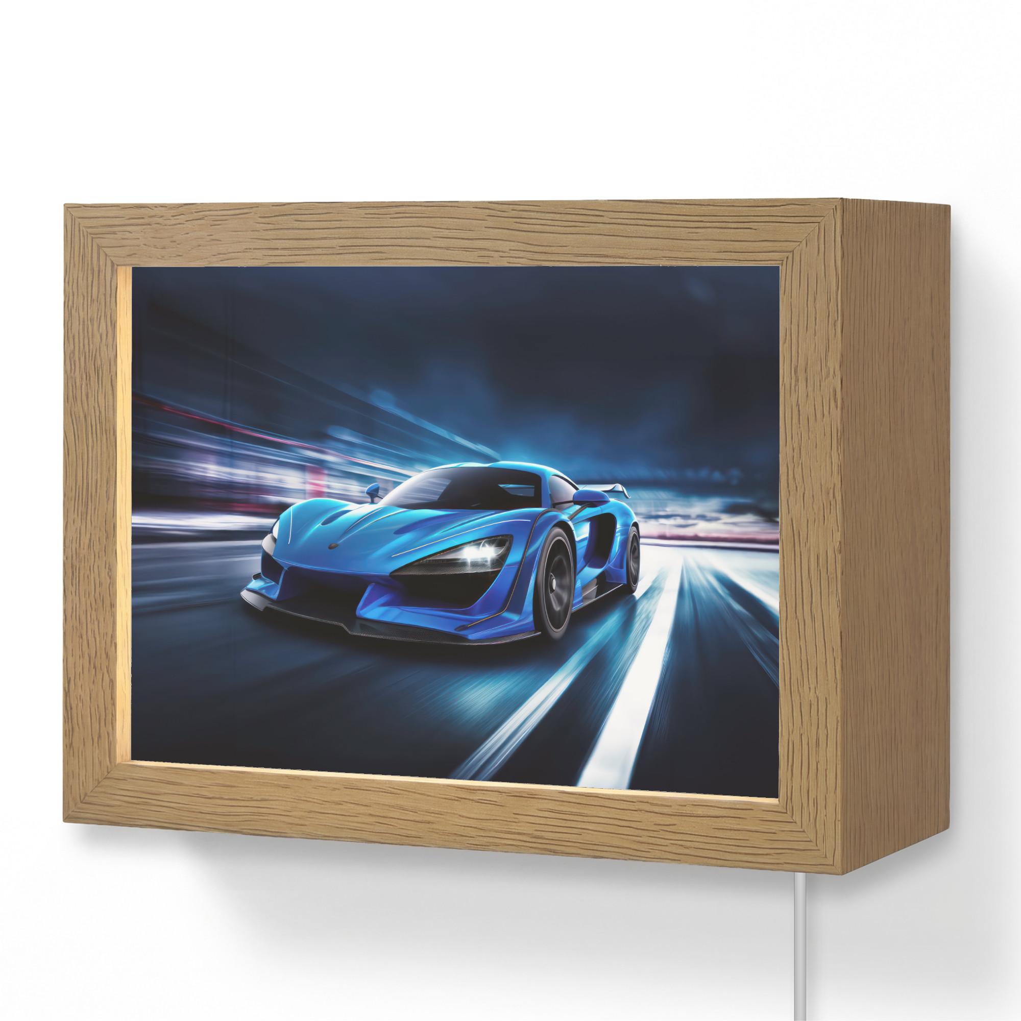 WANDLEUCHTE Auto - Blau - Jungen - Kind 20x15 cm - Blau, Holzwerkstoff (20/15/8cm) - OnlyWow
