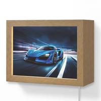 WANDLEUCHTE Auto - Blau - Jungen - Kind 20x15 cm - Blau, Holzwerkstoff (20/15/8cm) - OnlyWow