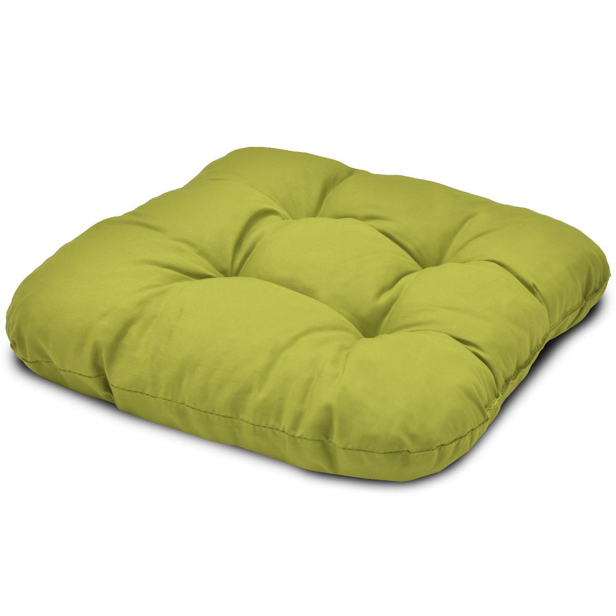 STUHLKISSEN Lisa 40/40/8 cm Apfelgrün 4tlg - Hellgrün, Textil (40/40cm) - Beautissu 