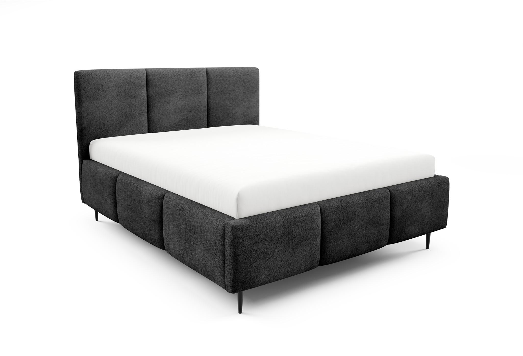 POLSTERBETT Miami - Schwarz, Holzwerkstoff/Textil (140/200cm) - Fun Möbel