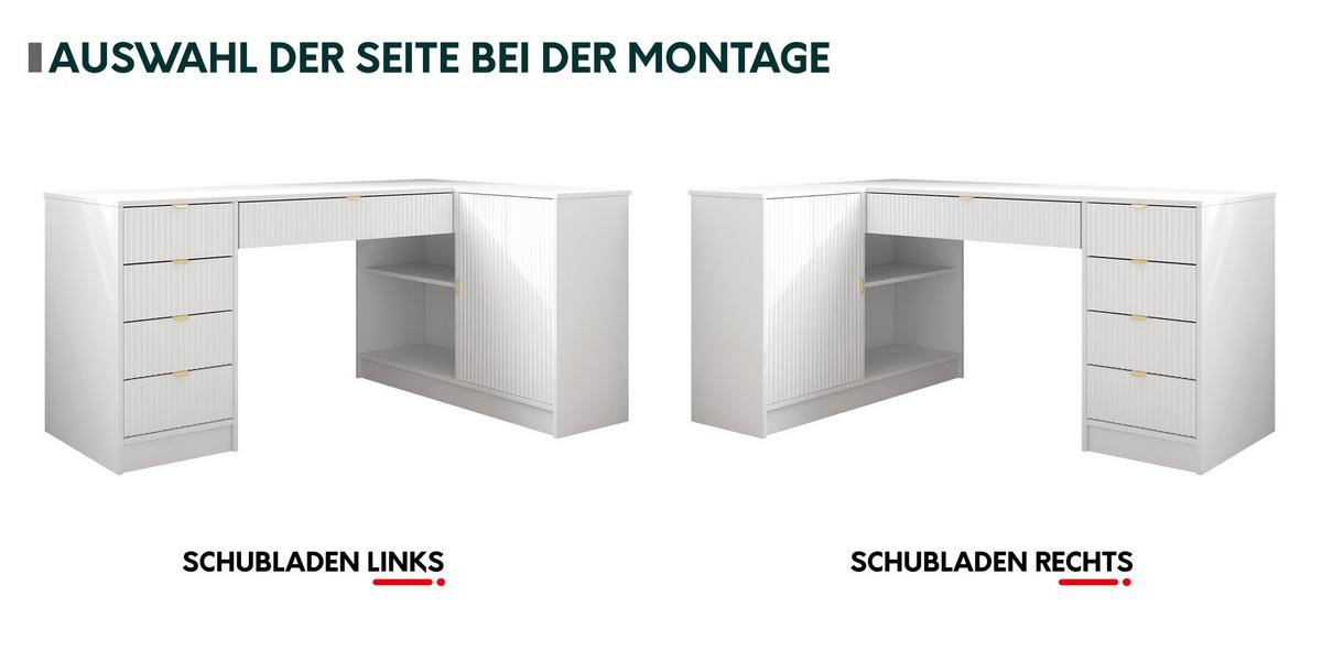 ECKSCHREIBTISCH Tireno - Schwarz, Holzwerkstoff/Kunststoff (98/158/76cm) - MIRJAN24