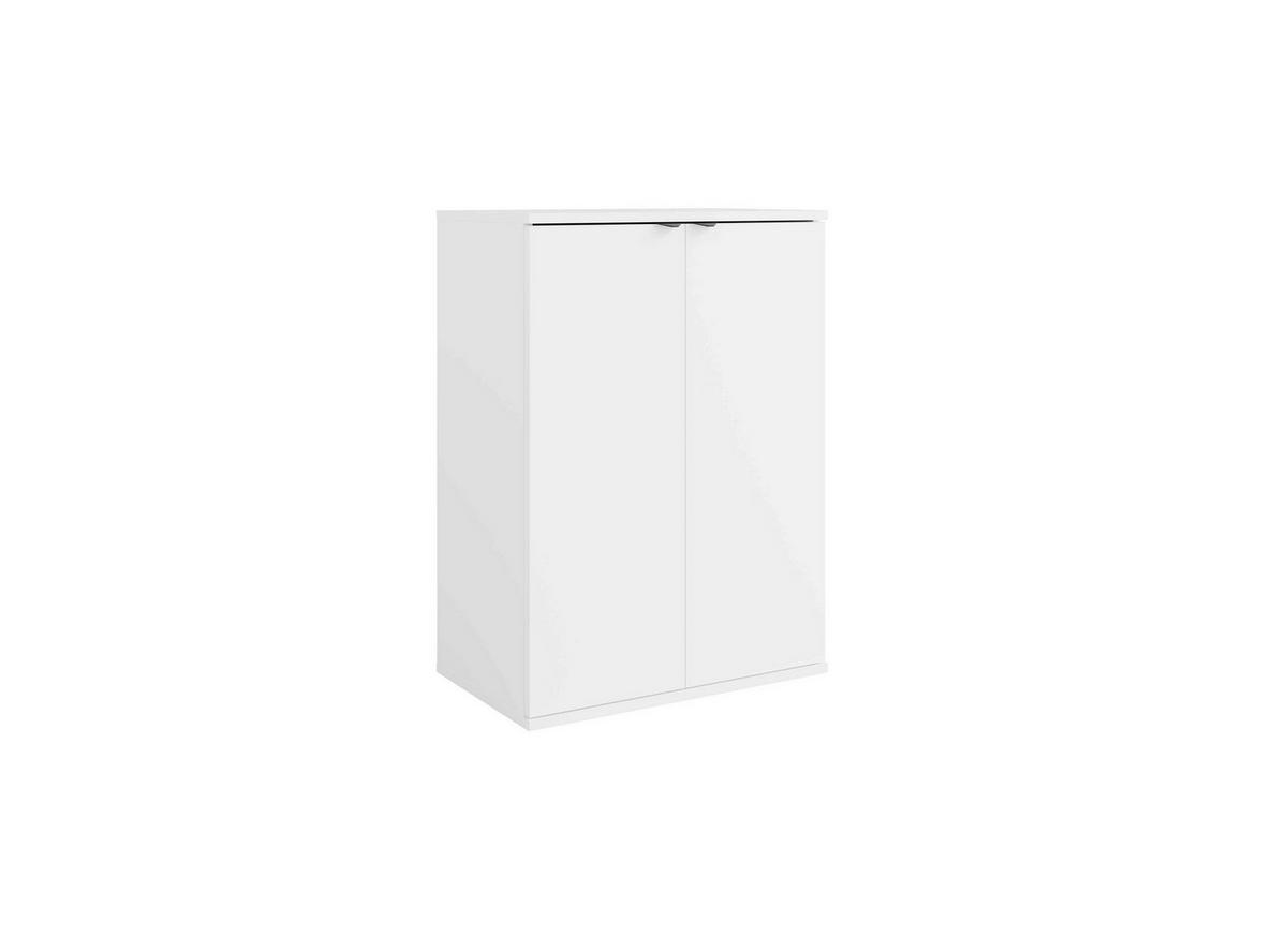 KOMMODE METRIX 60/82,5/35cm mit Schubladen 2 Türen Weiß - Weiß, Holzwerkstoff (60/82.5/35cm) - MASSENO