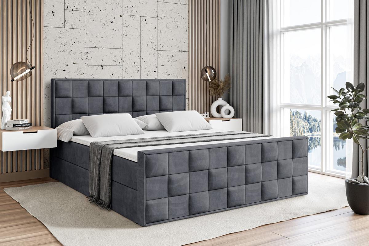 BOXBETT ZAFIRA - 140x200 - H4 - Dunkelgrau - Dunkelgrau, Holzwerkstoff (140/200cm) - ALTDECOR