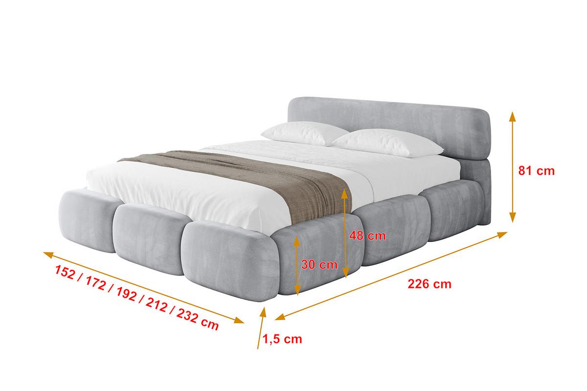 POLSTERBETT mit Bettkasten und Lattenrost, Boxbett ohne Matratze - ELVA-v1 180x200 Hellgrau - Hellgrau, Holzwerkstoff/Textil (180/200cm) - ALTDECOR