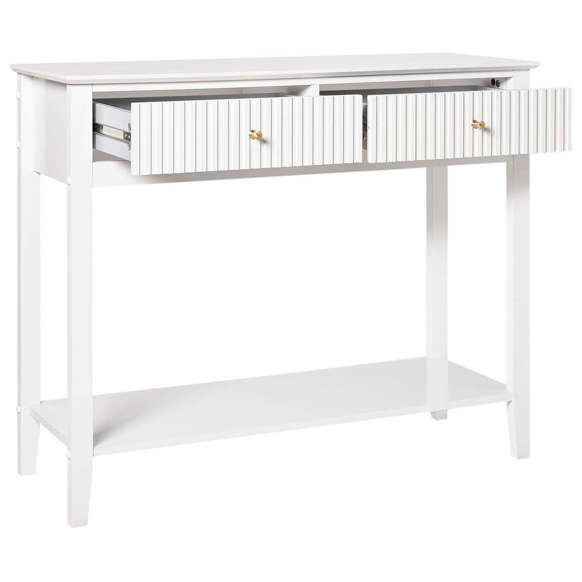 KONSOLENTISCH Weiß Assisi - Weiß, Holzwerkstoff (35/100/80cm) - Beliani