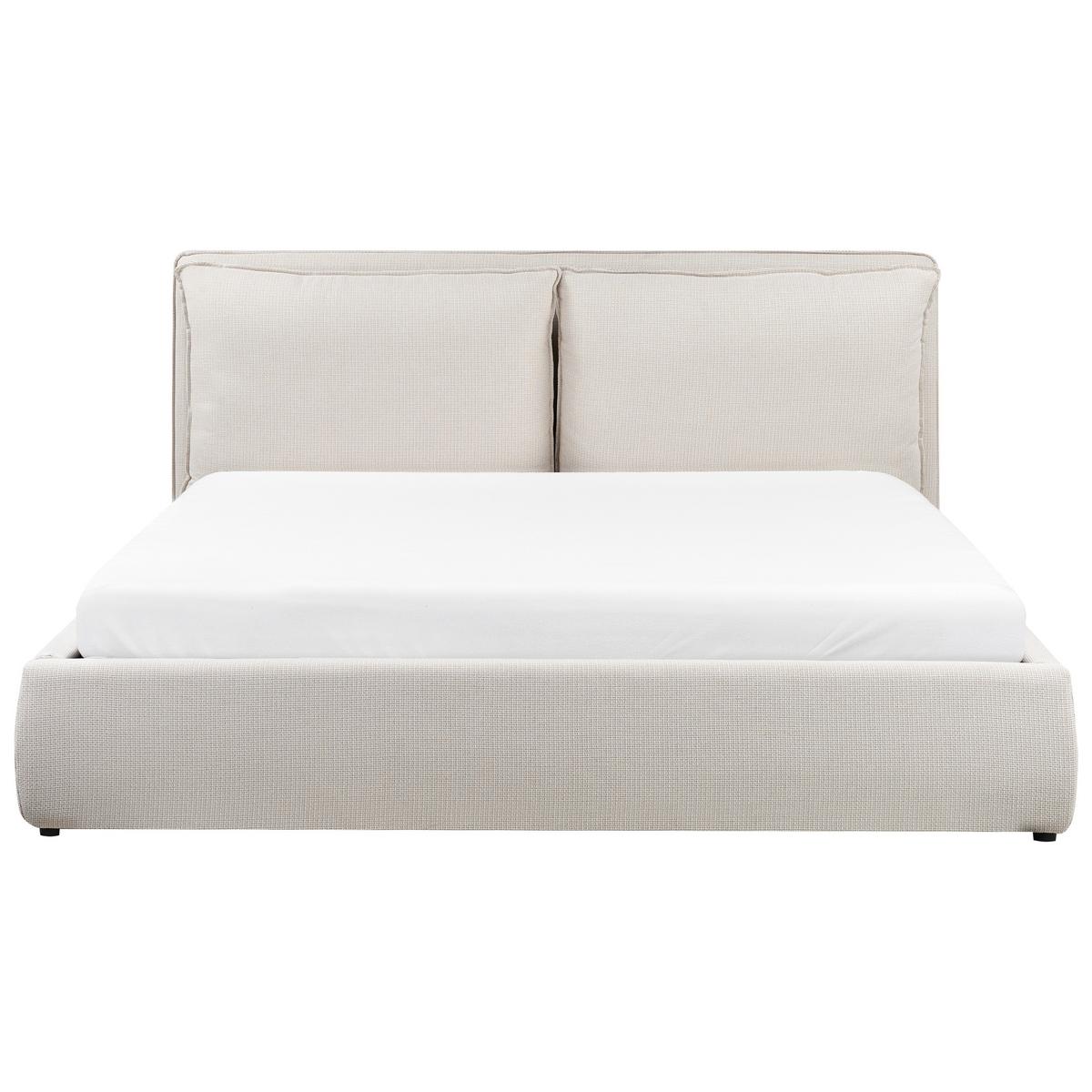 BETT mit Stauraum 180x200 cm Beige Bajonna - Beige, Textil (180/200cm) - Beliani