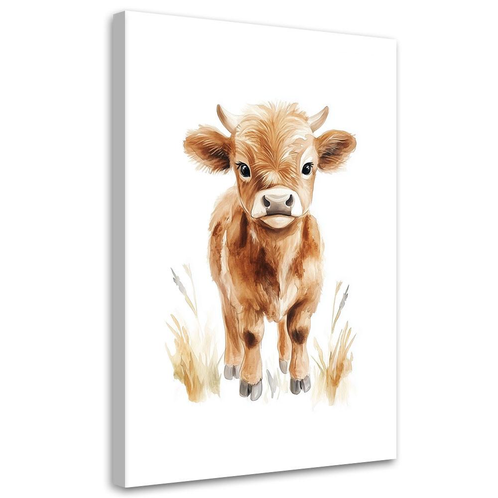 LEINWANDBILD Wandbild modern Kuh Tiere 80x120cm - Multicolor, Textil (80/120cm) - Feeby