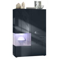 VITRINE Morena Einsatz in Eiche Nordic - Silbereichenfarben, Holzwerkstoff (91.5/136.5/37cm) - Vladon