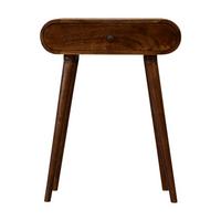 KONSOLENTISCH mini im Kastanienholz-Finish, 1 Schublade, Nordische Beine, Braun - Kastanienfarben/Messingfarben, Holz/Metall (30/60/78cm) - Artisan Furniture