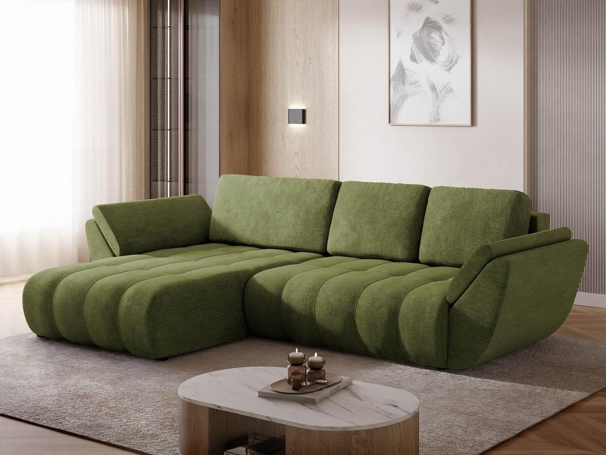 ECKSOFA Faro - Schwarz/Grün, Holz/Kunststoff (283/195cm) - MIRJAN24