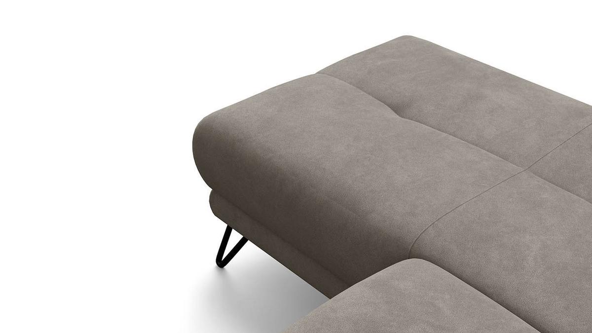 ECKSOFA RODEN 4-Sitzer mit Relax, beige, Veloursstoff - Beige, Holz/Textil (268/92cm) - Wozimo