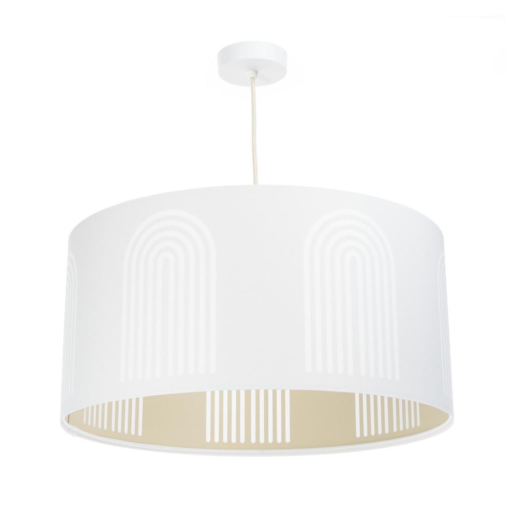 HÄNGELEUCHTE Weiß 70/100 cm - Beige/Weiß, Kunststoff (30/1.2/100cm) - ONZENO