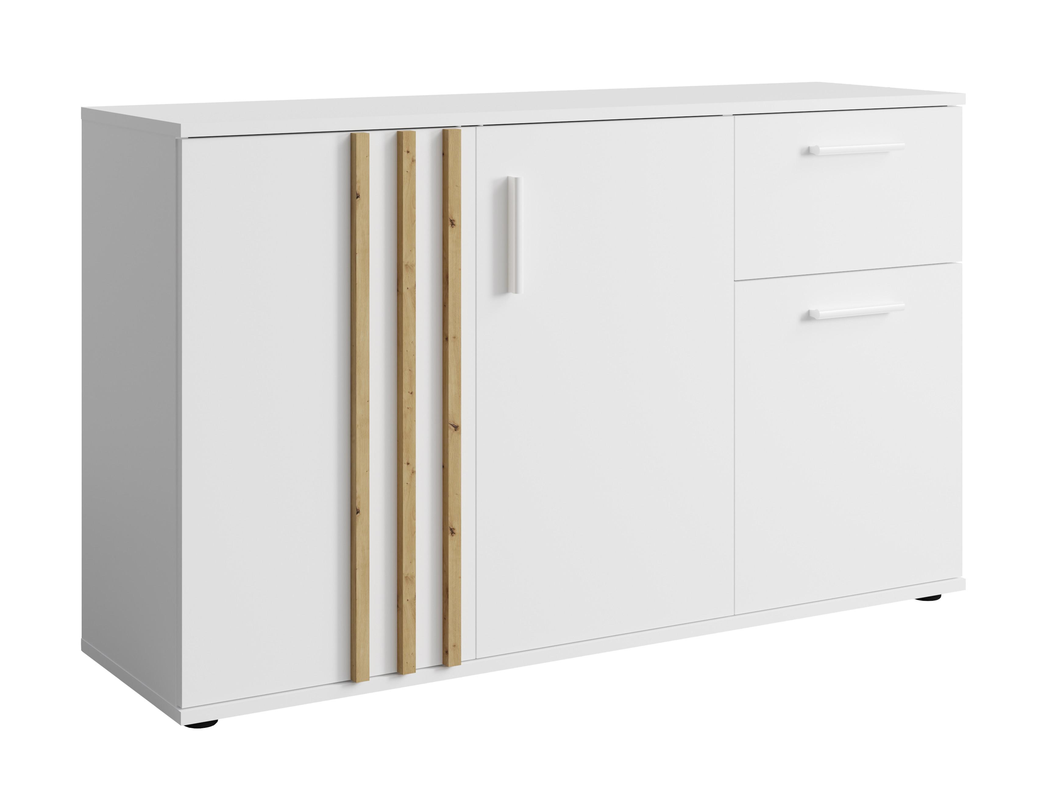 SIDEBOARD Turell 3D1SZ Weiß 120/73/35 cm – Kommode mit Schublade - Weiß, Holzwerkstoff/Kunststoff (120/73/35cm) - AX Living