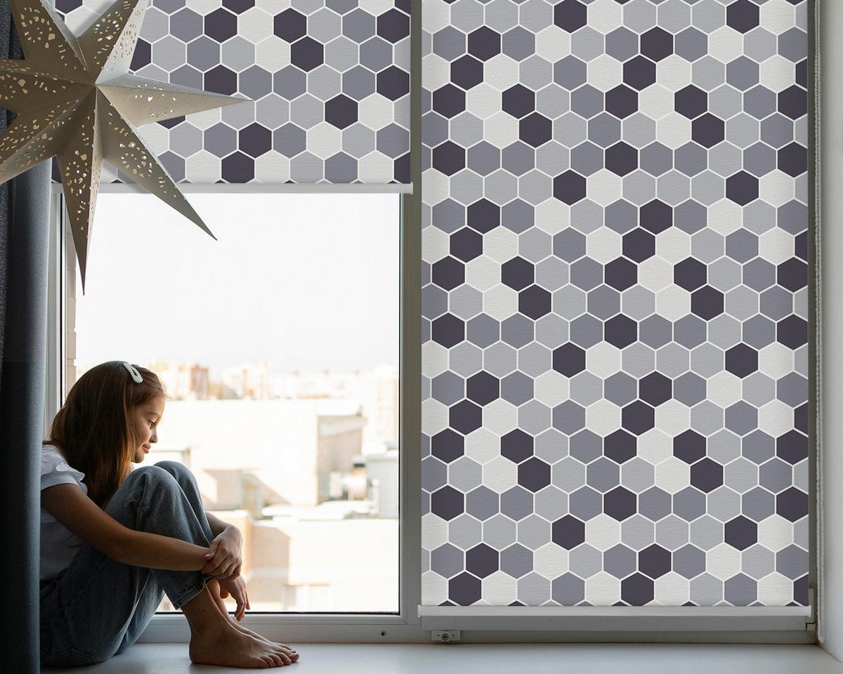INNENROLLO - Fensterrollo - Rollo - 100x100 cm - Honigwaben - Grau, Kunststoff (100/100/0.5cm) - TULUP