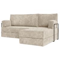 ECKSOFA NOTIA modulares Boneless Sofa mit Schlaffunktion Creme Cordstoff - Creme, Textil (200/120cm) - MASSENO