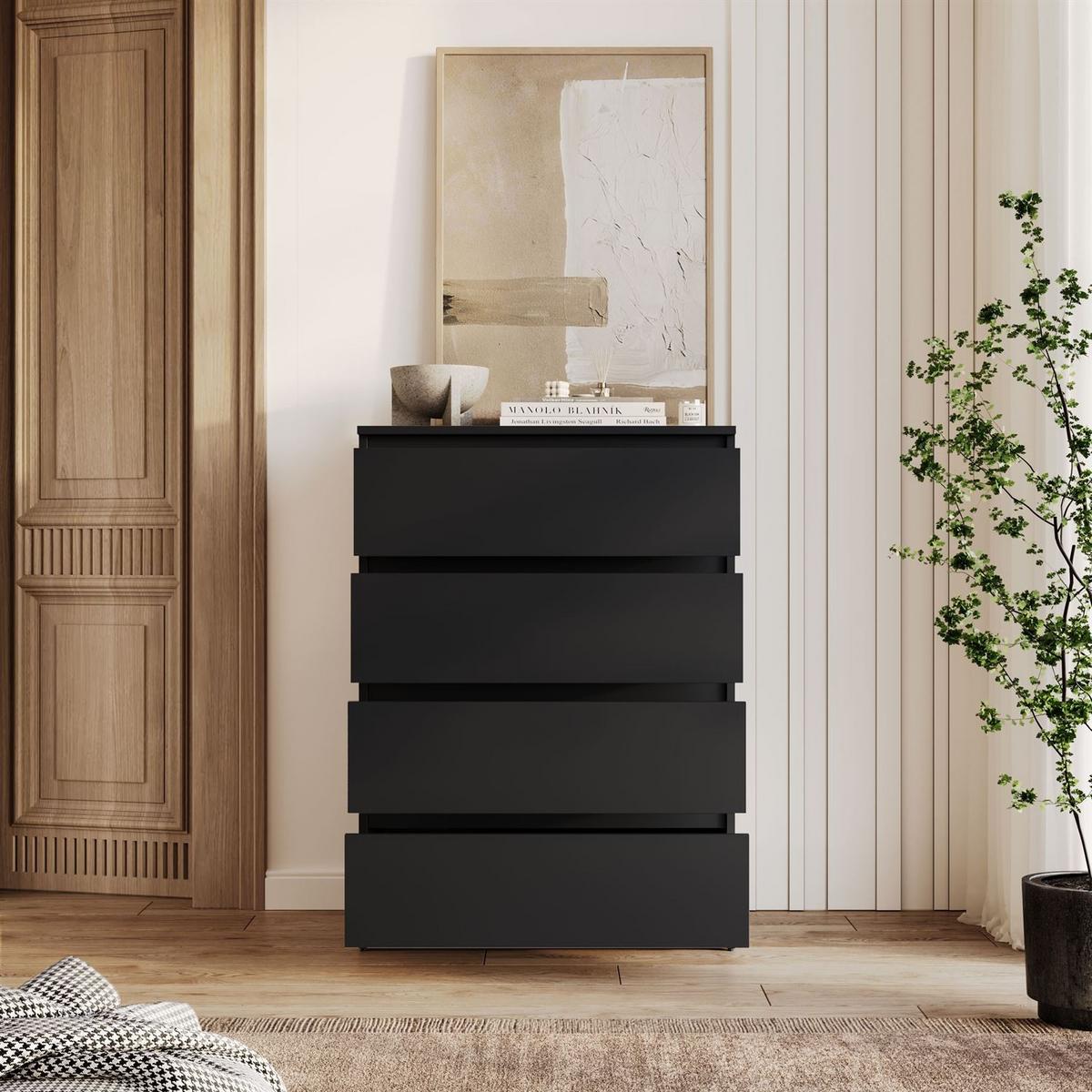 HIGHBOARD HANA M4 70 Schwarz matt - Schwarz, Holzwerkstoff (70/97/40cm) - Lookway