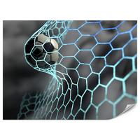 FOTOTAPETE für Jugendzimmer Fußball im Tor Ziel Sport Ball 300x210 - Schwarz/Weiß, Papier (300/210cm) - Muralo