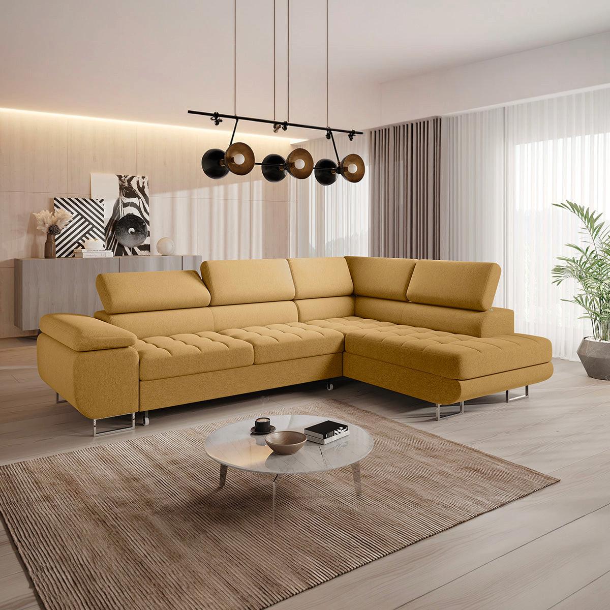 ECKSOFA Eden 4 Sitzplätze Gelb - Gelb, Holzwerkstoff (271/201cm) - Petits-meubles