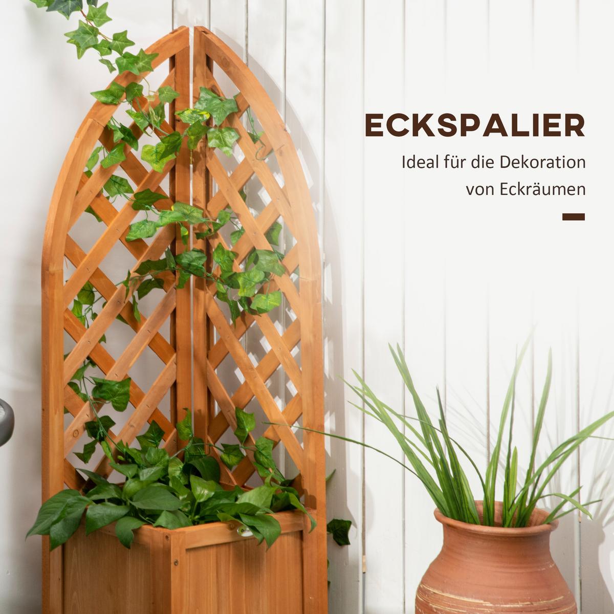 PFLANZKASTEN, Tanne, Braun - Braun, Holz (32/108/32cm) - Outsunny