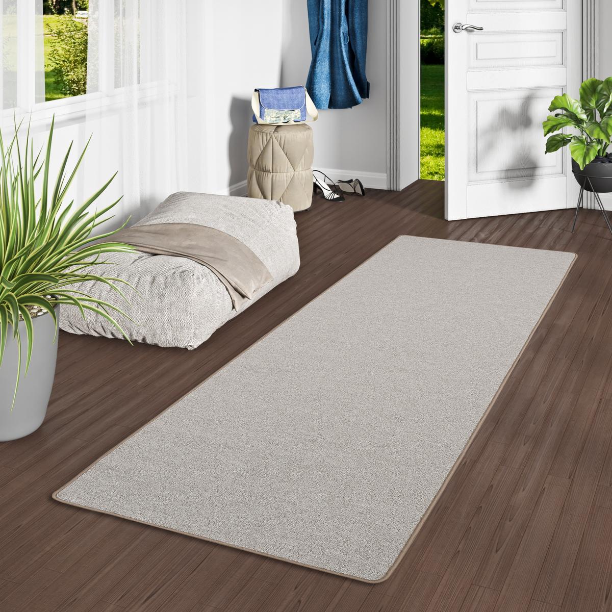 FEINSCHLINGEN VELOUR LÄUFER TEPPICH STRONG - Taupe, Textil (100/400cm) - Snapstyle