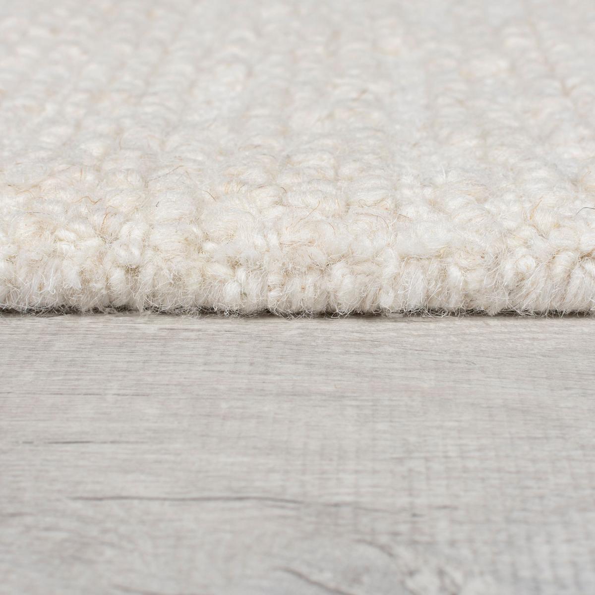 WOLLTEPPICH ALNE, einfarbig, Creme, 80 x 230 cm - Creme, Textil (230/80cm) - KADIMA DESIGN