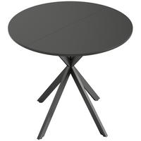 KÜCHENTISCH rund Schwarz 80/80/75 cm - Schwarz, Metall (80/80/75cm) - HOMCOM