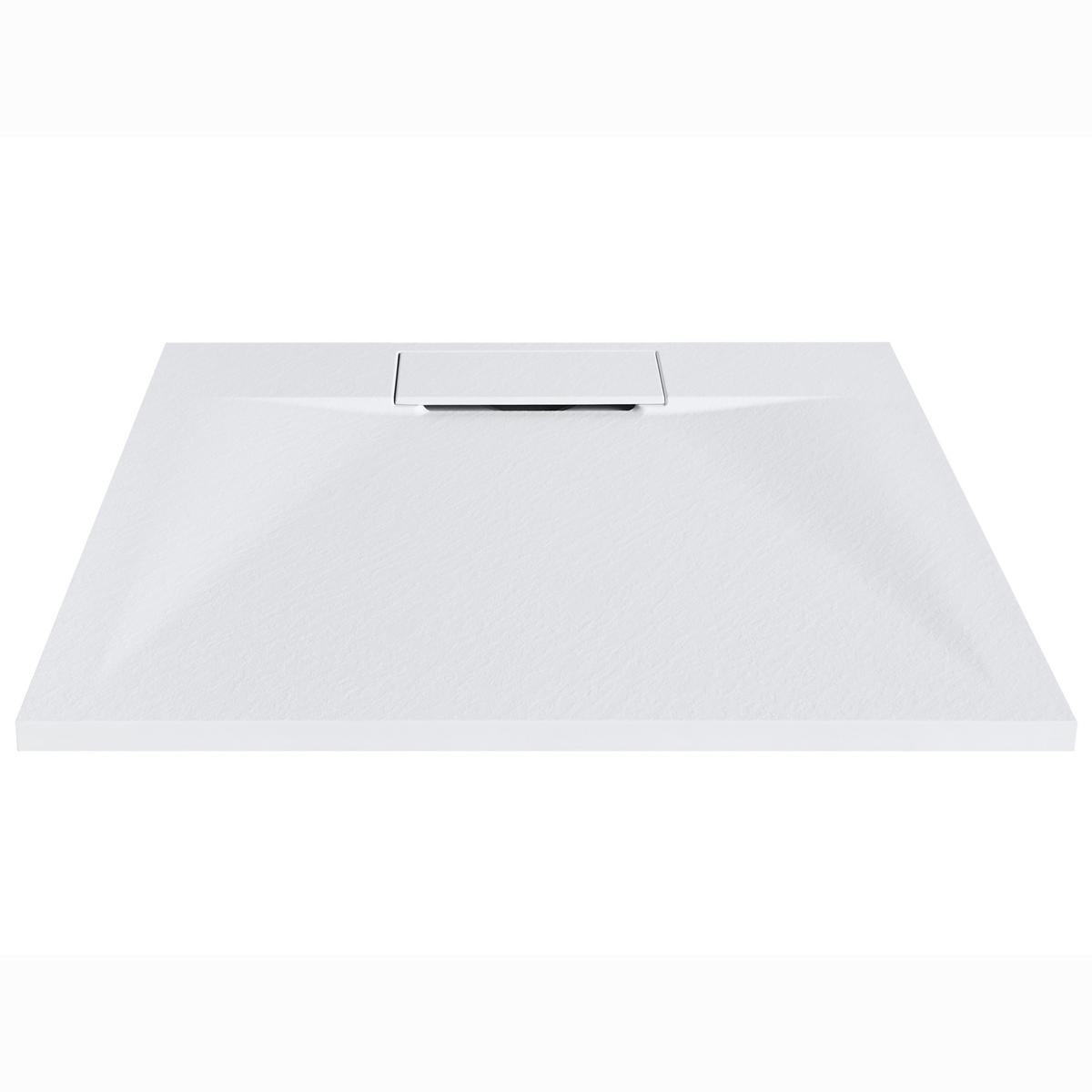 DUSCHWANNE 90/90/3 cm Weiß Azzurro - Weiß, Kunststoff (90/3/90cm) - Beliani