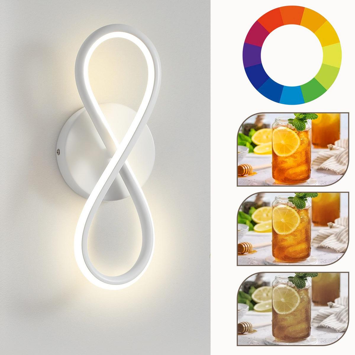 LED - WANDLEUCHTE Regnirion 12.0/9.0/31.0 cm - Weiß, Metall (12/9/31cm) - ZMH