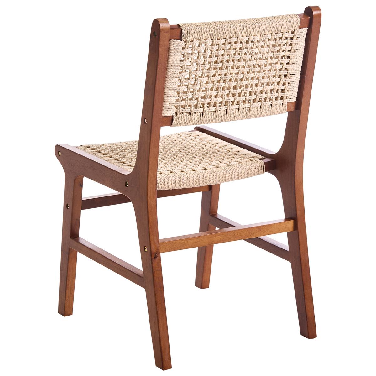 ESSZIMMERSTUHL 2er-Set Holz Braun/Beige Ozella - Braun, Holz (46/84/55cm) - Beliani