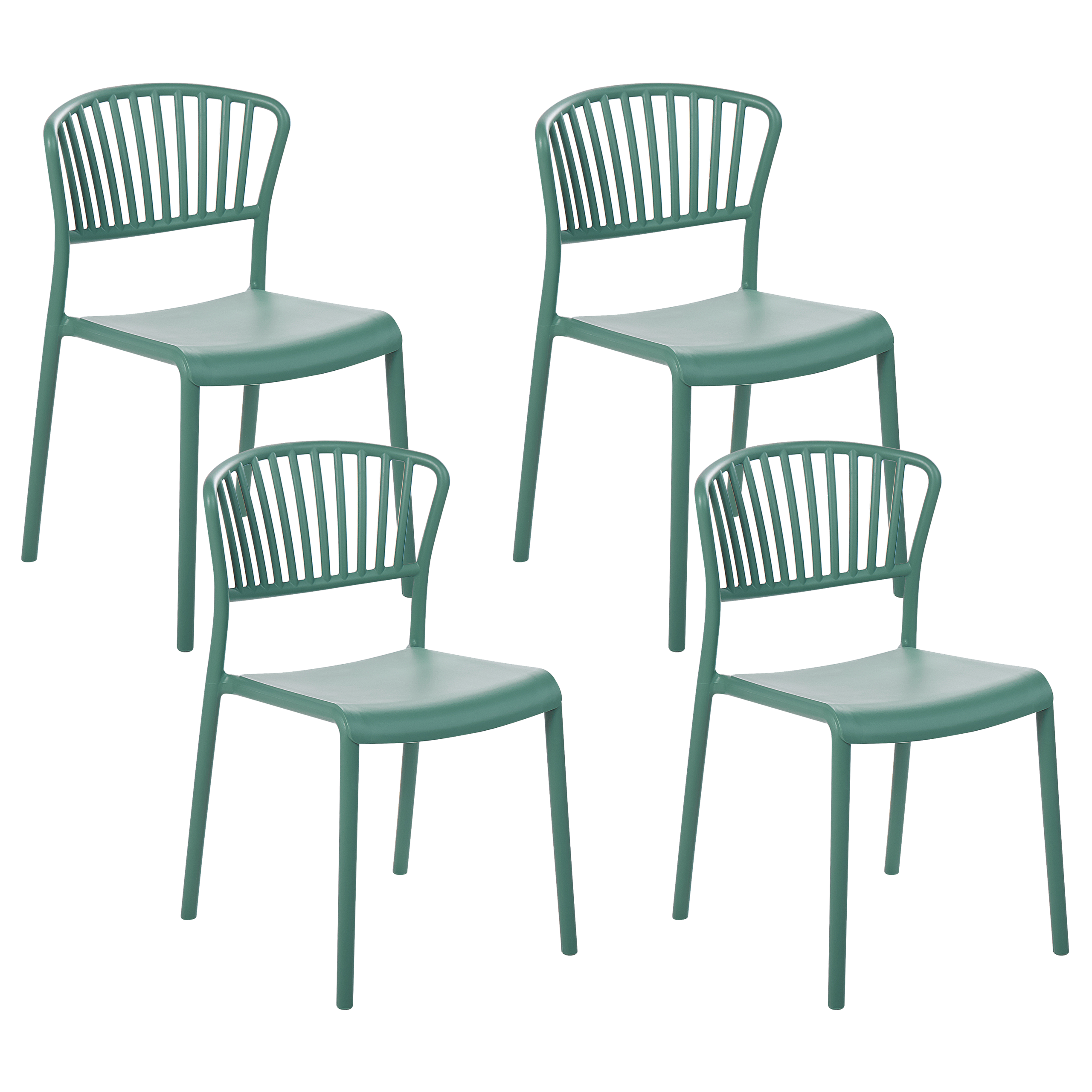 GARTENSTÜHLE 4er-Set Kunststoff grün Gela - Grün, Kunststoff (45/78/50cm) - Beliani