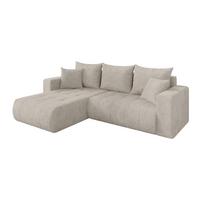 ECKSOFA mit Schlaffunktion Ottomane Links MILA-L 277x194x86 Creme Cord - Ecru/Creme, Holzwerkstoff/Kunststoff (277/194cm) - ALTDECOR