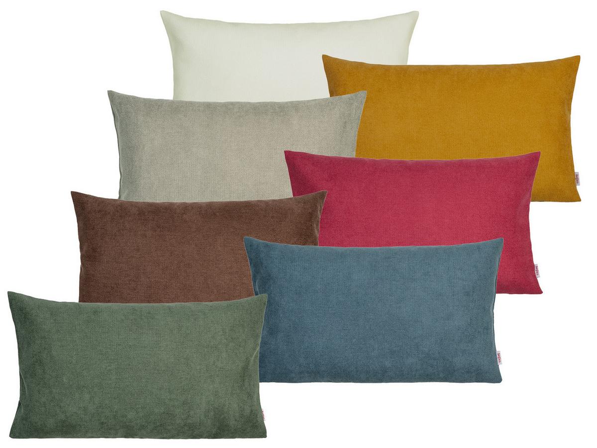 KISSENHÜLLE FarbTon Chenille-Haptik greig-taupe 50/30 cm - Taupe, Textil (30/50cm) - beties Heimtextil