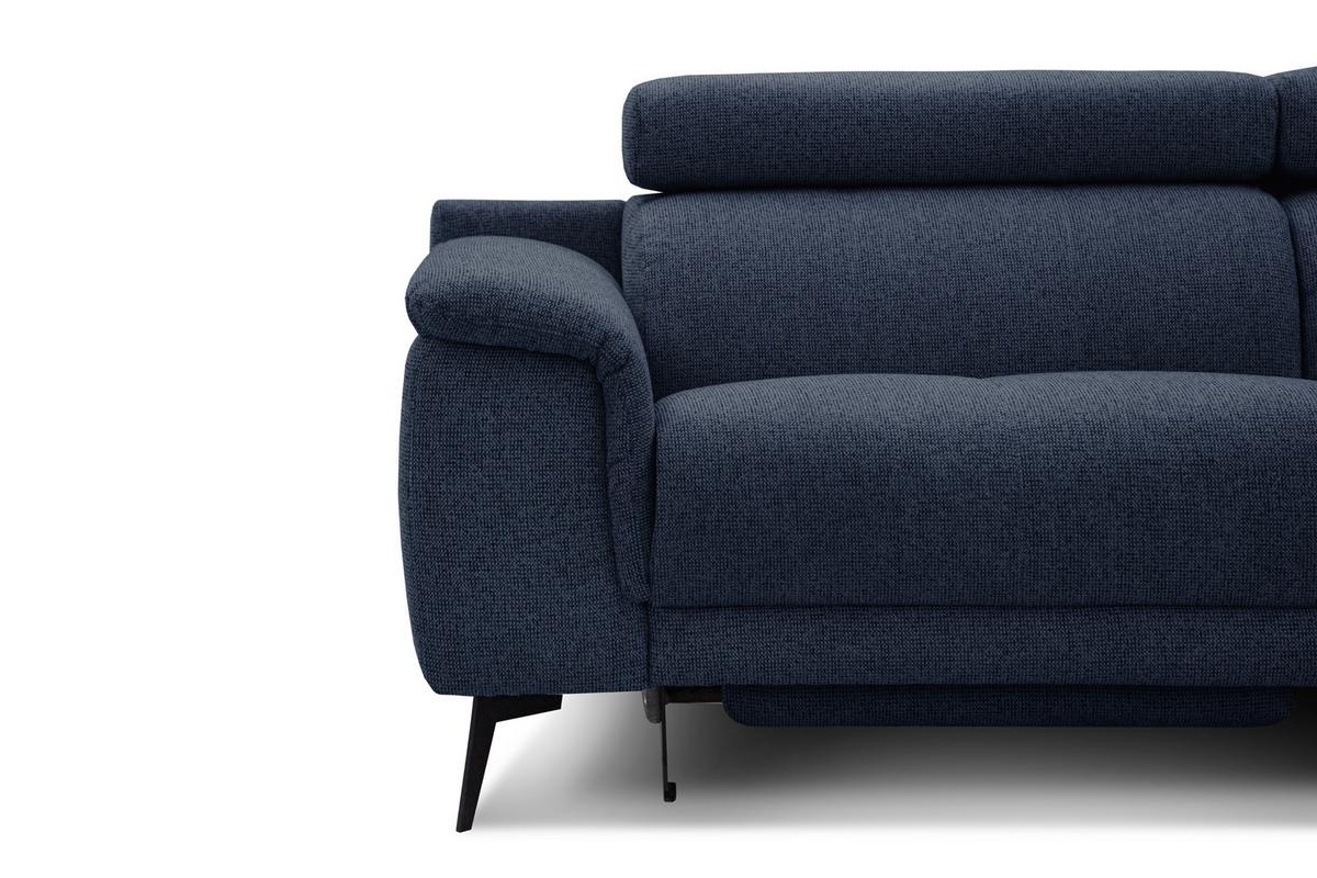ECKSOFA FIERO 5-Sitzer mit 1 Relaxfunktion, dunkelblau - Dunkelblau, Holzwerkstoff/Textil (290/228cm) - Wozimo