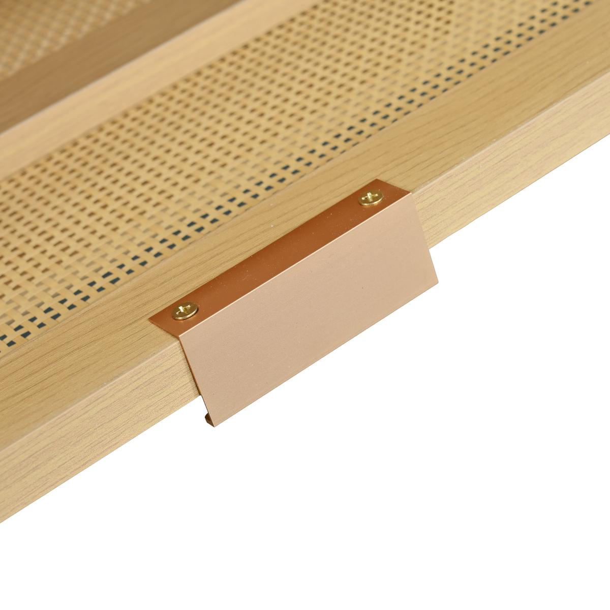 SCHUHSCHRANK im Landhausstil Rattan Eiche Optik mit 4 Klappschubladen - Eichefarben, Holzwerkstoff (100/90/25cm) - Urban Meuble