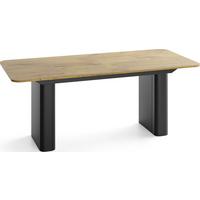 ESSTISCH Riven rechteckig ausziehbar verlängerbar mit Butterfly-Auszug, Eiche Hell Braun 200-296/90/76 cm - Eichefarben/Schwarz, Holzwerkstoff/Metall (90/296/76cm) - WFL GROUP
