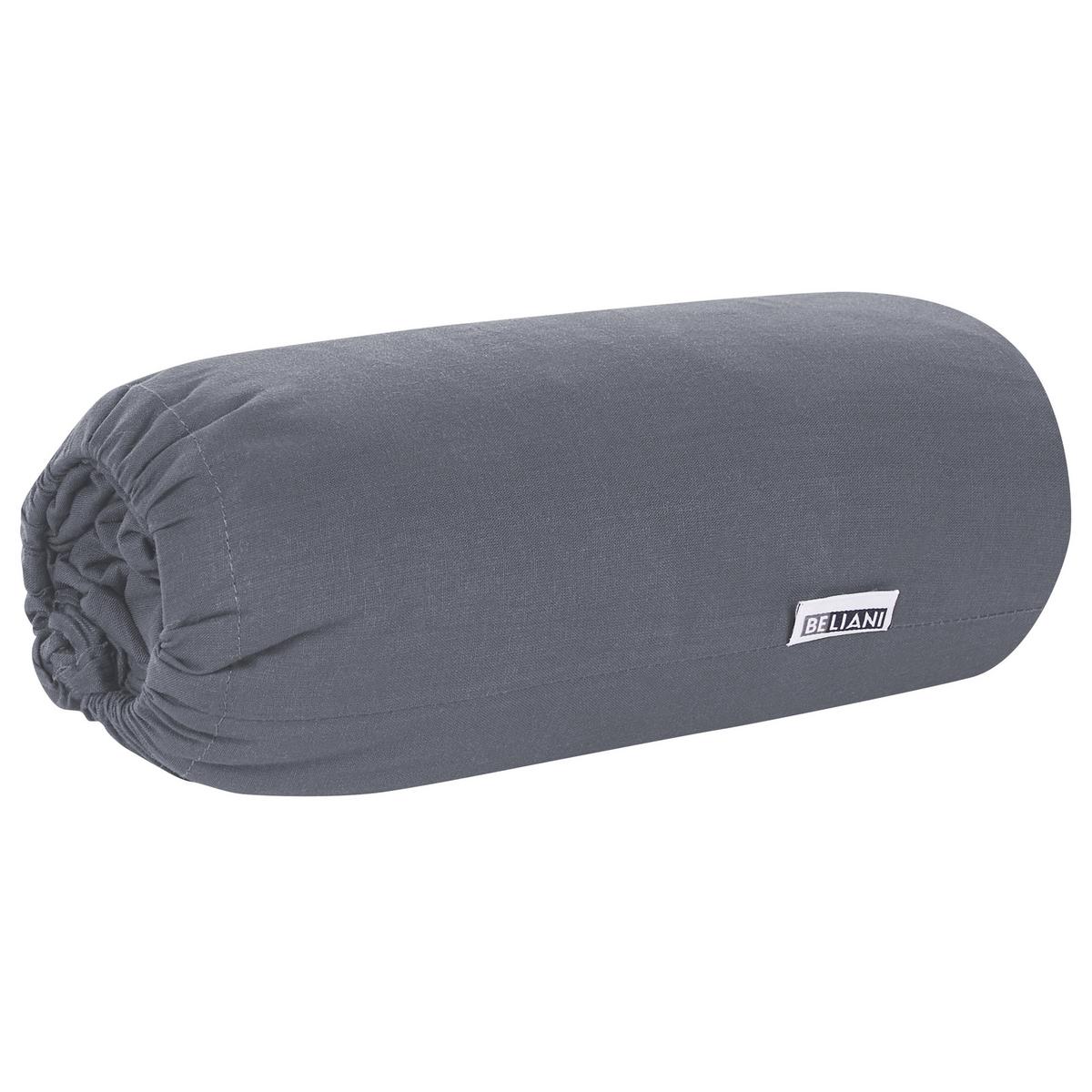 SPANNBETTLAKEN 140/200 cm Baumwolle Dunkelgrau Janbu - Dunkelgrau/Grau, Textil (140/200cm) - Beliani