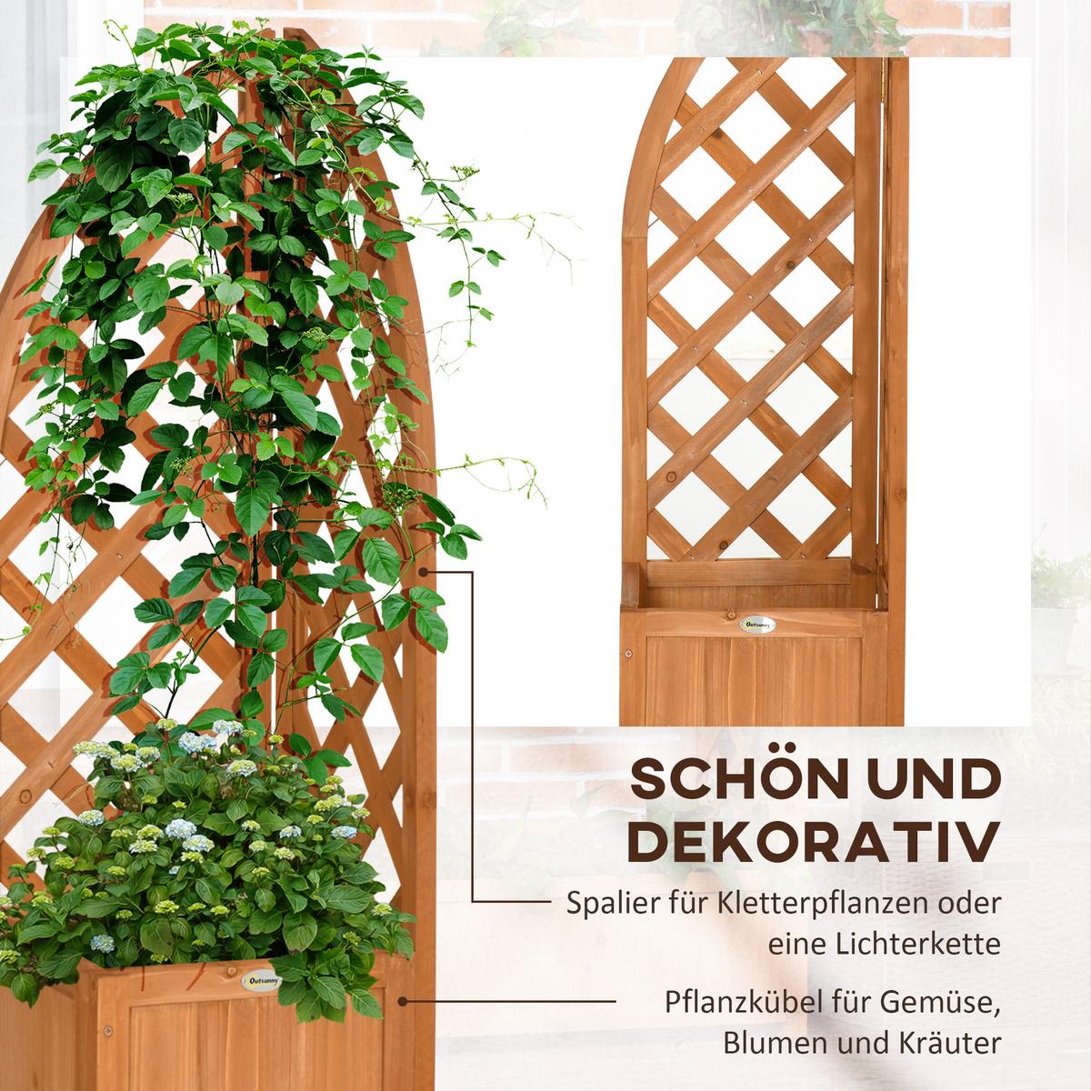 PFLANZKASTEN, Tanne, Braun - Braun, Holz (32/108/32cm) - Outsunny