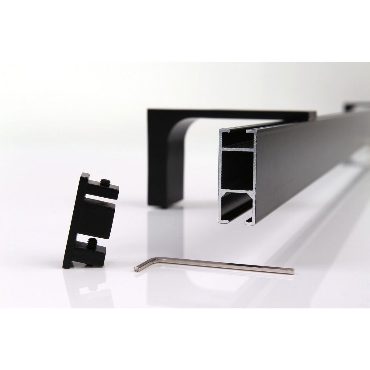 GARDINENSCHIENE Innenlauf auf Maß 1-läufig Schwarz - Serie Loft - Schwarz, Metall (270cm) - Deco-Raum