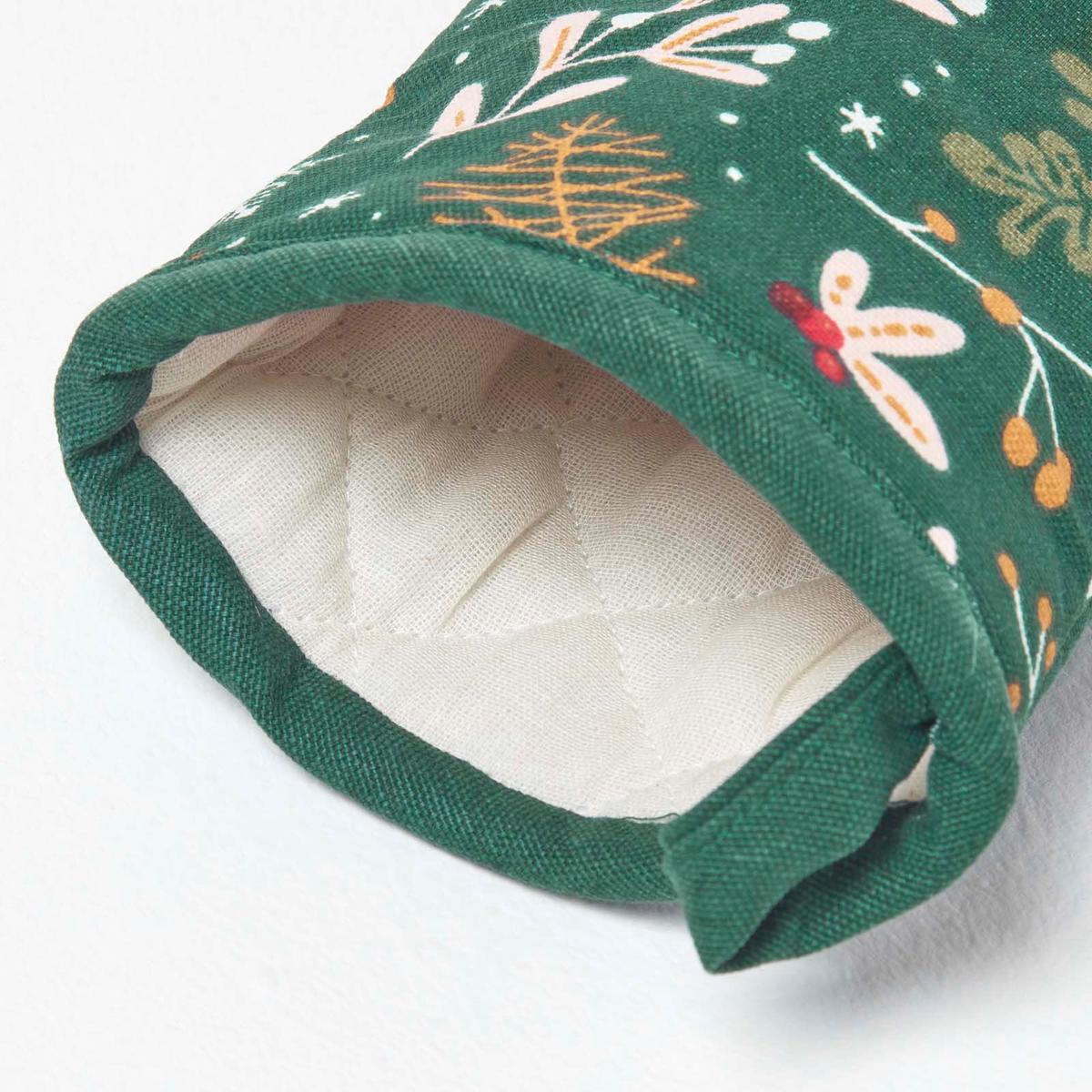 WEIHNACHTS-OFENHANDSCHUH Weihnachtswald, 18/32 cm - Grün, Textil (18/32cm) - Homescapes