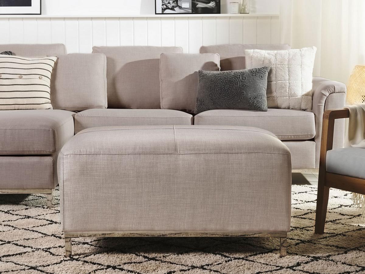 OTTOMANE Oslo 71/95/46 cm - Beige, Kunststoff/Textil (95/46/71cm) - Beliani