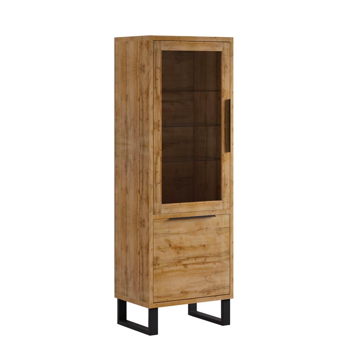 VITRINE Eden Holz und Metall - Braun, Holzwerkstoff (64/190/45cm) - Petits-meubles