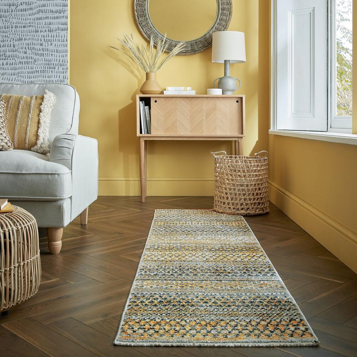 TEPPICH PERRAN, gestreift, Senfgelb, 60 x 230 cm - Gelb, Textil (230/60cm) - KADIMA DESIGN