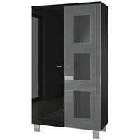VITRINE Denjo Tür in Grau Hochglanz - Grau, Holzwerkstoff (71/129/35cm) - Vladon