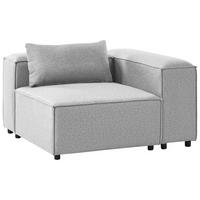 ECKMODUL Grau symmetrisch Brande - Dunkelgrau, Textil (123/70/121cm) - Beliani