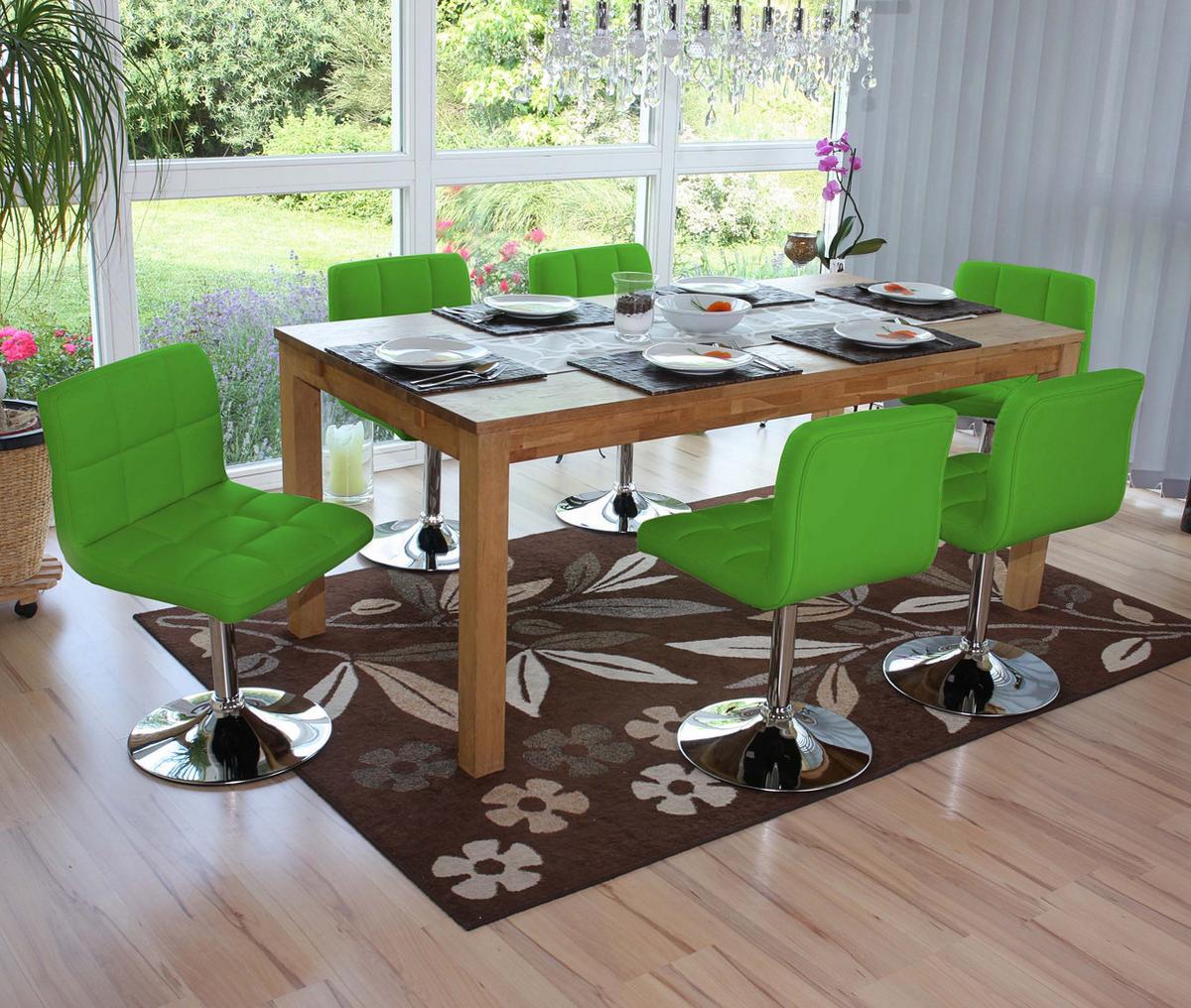 ESSZIMMERSTUHL Grün 6er-Set - Grau/Grün, Textil (43/76/44cm) - MCW