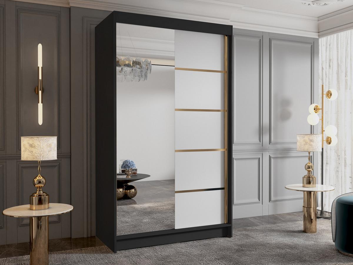SCHIEBETÜRENSCHRANK Vigo III - Goldfarben, Holzwerkstoff/Metall (100/200/58cm) - MIRJAN24