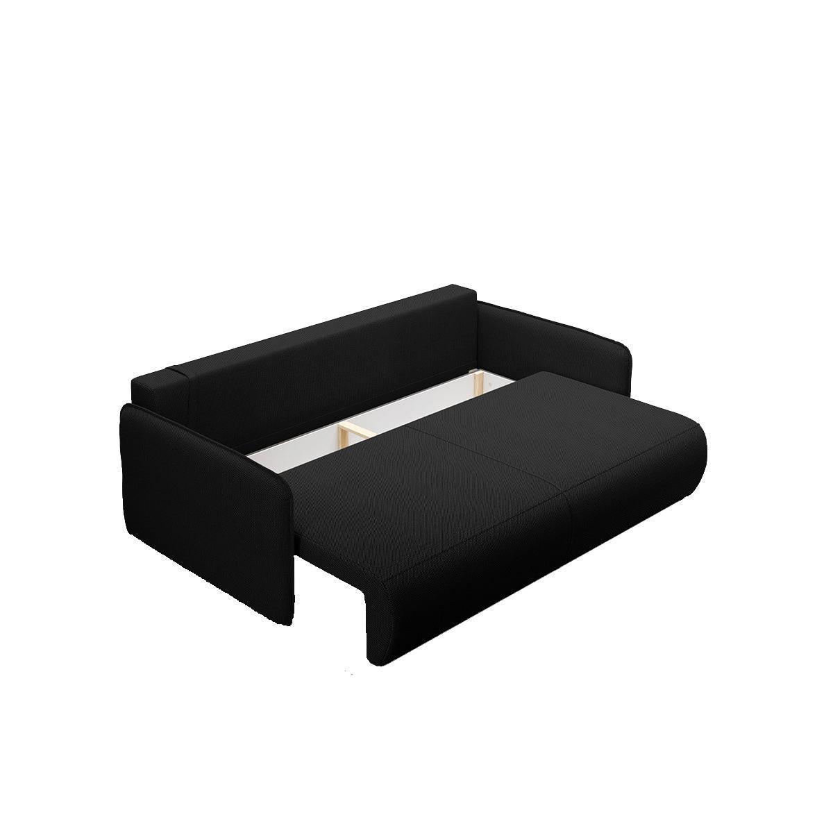 SOFA Claudio 3 Sitzplätze Schwarz - Schwarz, Holz (216/86/105cm) - Petits-meubles
