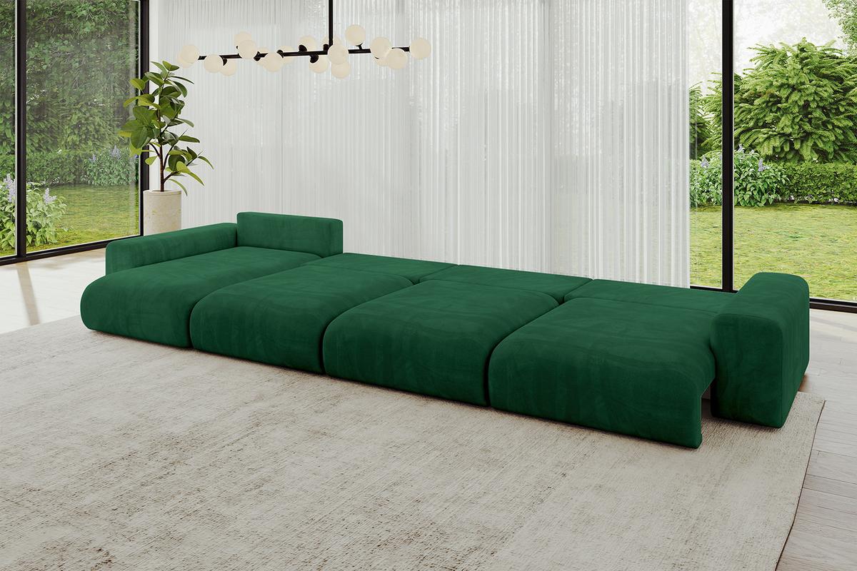 WOHNLANDSCHAFT mit Schlaffunktion ESKAR-U2-464x176x72cm Grün - Jadegrün/Grün, Holzwerkstoff/Kunststoff (176/72/464cm) - ALTDECOR