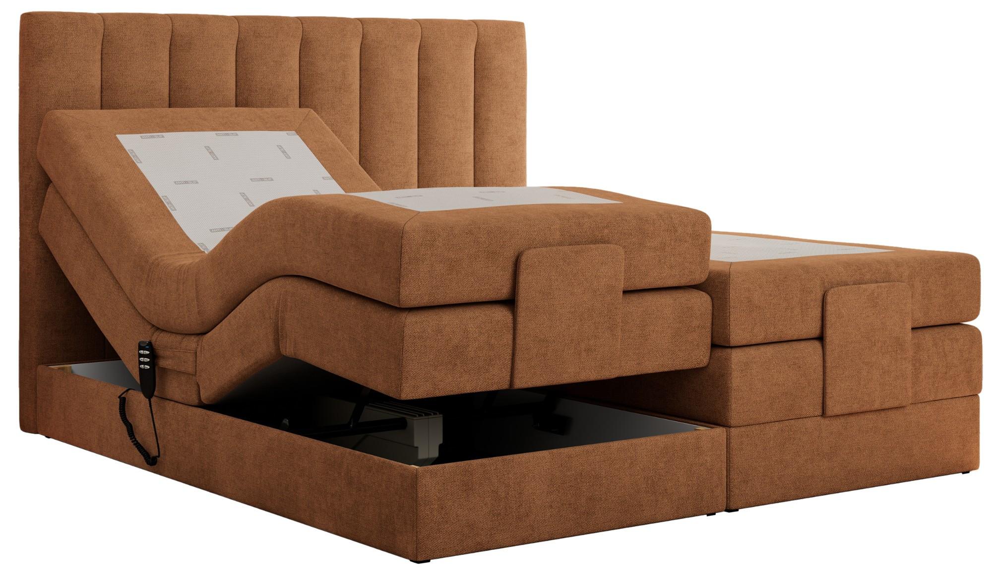 BOXBETT COMFORTO 140/200 - Orange Struktur - H4 - Orange, Holz/Textil (140/200cm) - MKS