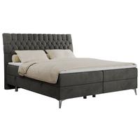 BOXBETT MILEN 120/200 Dunkelgrau Velvet - H3 - Dunkelgrau, Holz/Textil (120/200cm) - MKS